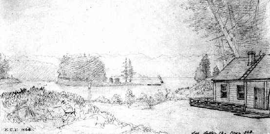 sketch of Thetis Cottage by Eleanor Fellows