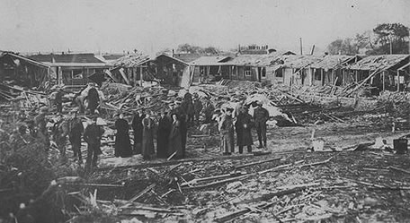 Nurses quarters bombed in France 1918